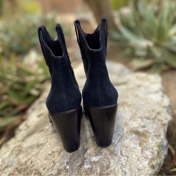 JOIE Monte Western Suede Ankle Boots with Silver Studs - Picture 4 of 12